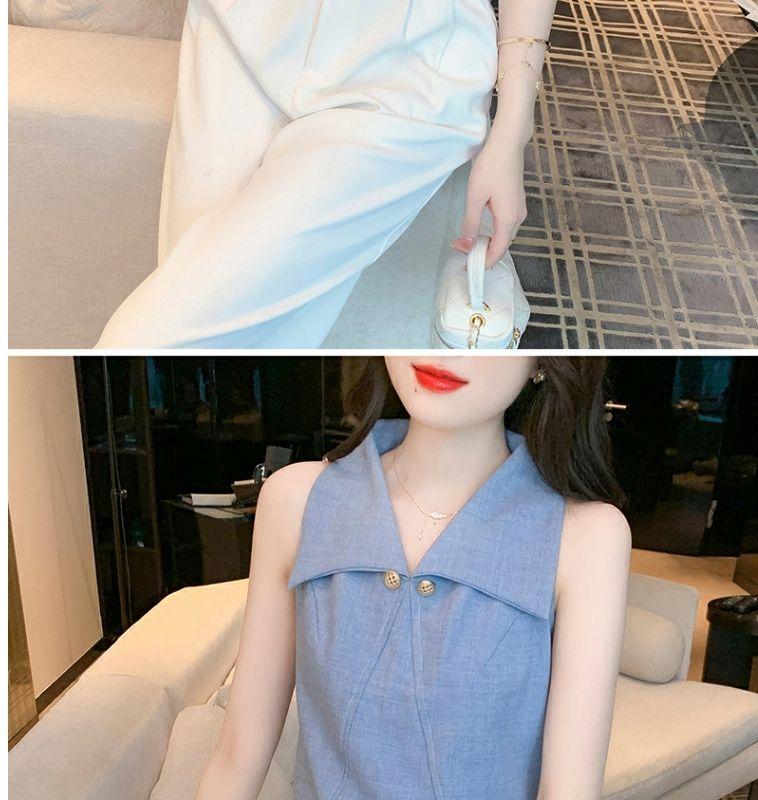 Product Introduction of Áo Sơ Mi Nữ, Trễ Vai Và Không Tay, Cao Cấp, Có Ve Áo, Phong Cách Nữ Thần, Sang Trọng Và Sang Trọng, Thích Hợp Cho Mùa Hè, Áo Phối Kiểu 2024 12