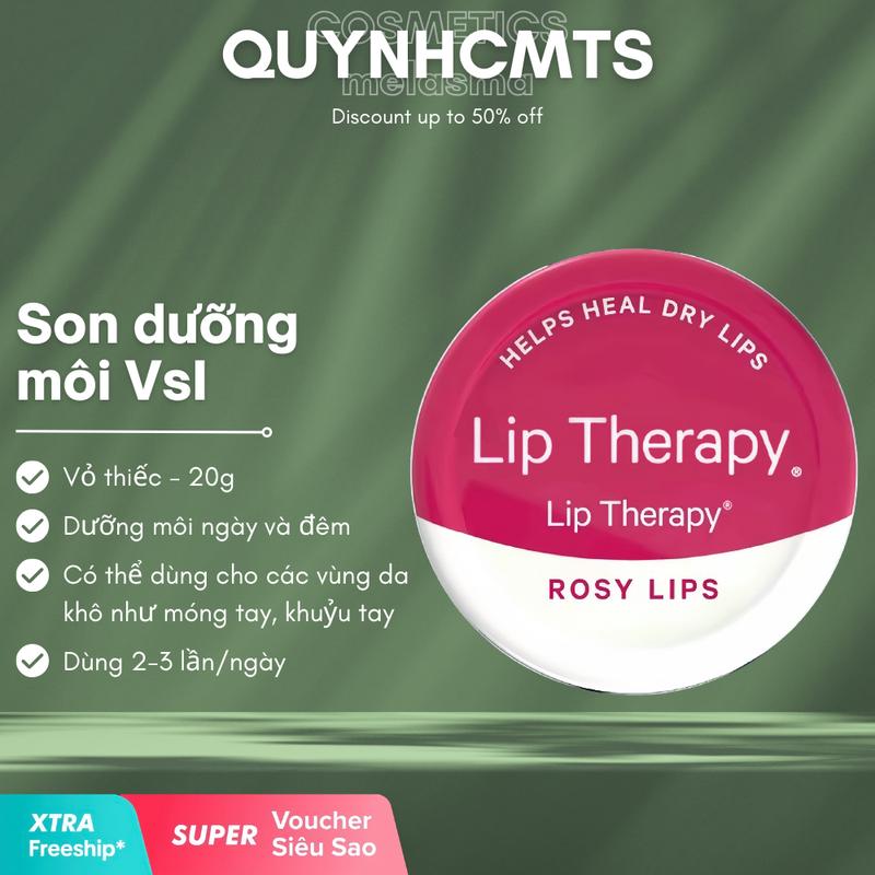 (VsI) Son Dưỡng Môi Vỏ Thiếc Lip Therapy Rosy Lips 20g - Women, Nữ