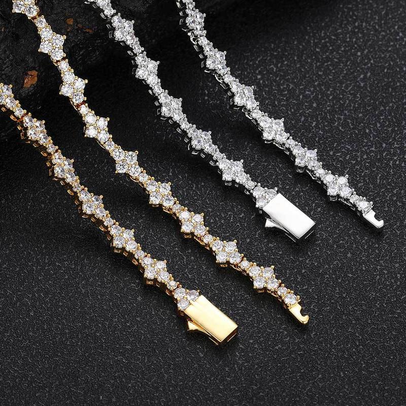Vòng Cổ Zircon, Phong Cách Hip Hop Châu Âu Và Mỹ, Khóa Lò Xo 6.5mm, Đồ Trang Sức 6