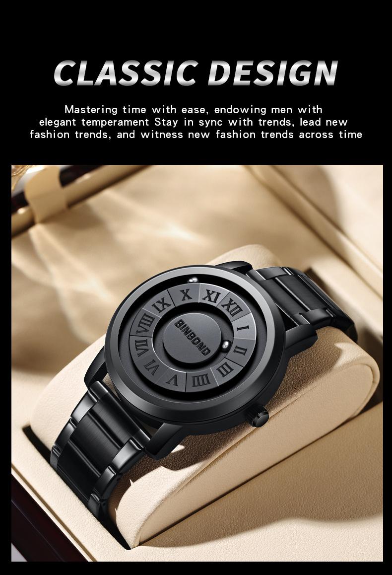 Product Introduction of Men Watch Black Technology Watch New Concept Personalized Magnetic Suspension Steel Waterproof Male Fashion Quartz Watches Gift 35