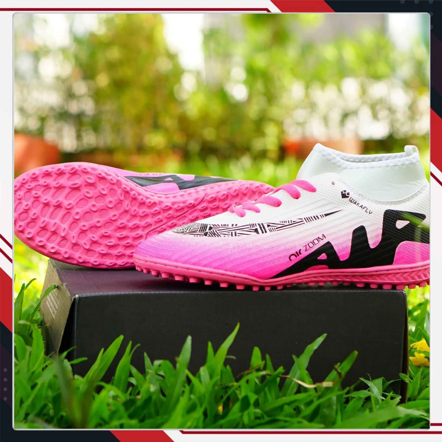 Giày Bóng đá, Đá banh nam Wakafly thế hệ 2 Cổ thun, đế đệm EVA giảm chấn Sport Sneaker Giày Thể Thao Tập Thể Dục