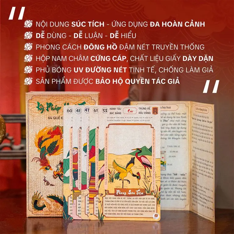 Bộ thẻ Kinh Dịch 64 Quẻ - Kỳ Pháp Minh Thư - News Combo Thẻ Bài Cards 2