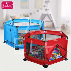 ZL LEF - Pagar Pengaman Bayi - Kolam Mandi Bola Warna Biru dan Merah - Peralatan Bayi - Hexagon - Pengaman Bayi Tempat Tidur Bayi Anak-Anak