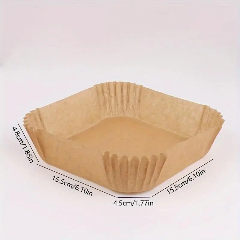 Disposable Air Fryer Paper Liner, 100pcs Non-stick Parchment Paper Baking Liner, Baking Utensils for Home Kitchen Restaurant 1