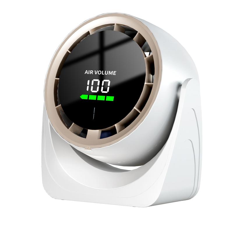 USB Rechargeable Portable Fan, Multifunctional Digital Display Turbine High Speed Fan, Portable Desktop Fan for Home Office 2