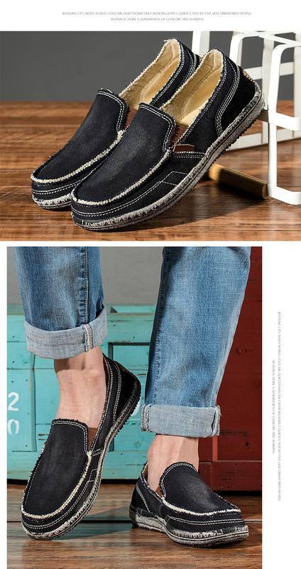 Product Introduction of Men's 2023 Breathable Men's Canvas Shoes Slip-on Lazy Large Size Casual 45 Beijing Cloth Shoes Shoes for Four Seasons 20