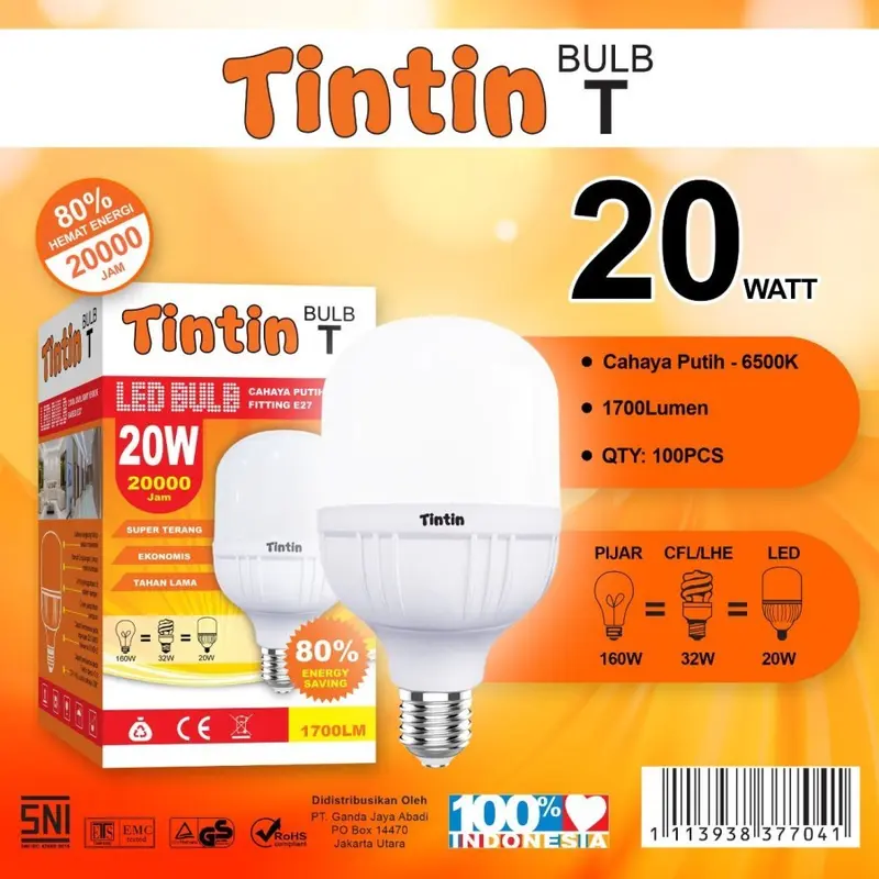 Lampu LED TinTin Murah Capsule 5 w 10 w 15 w 20 w 30 w 40 w watt 4