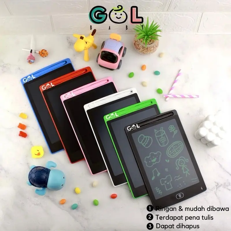 LCD Writing Writting Drawing Tablet Pad Papan Belajar Tulis Gambar Coret Hapus Mainan Edukasi Anak Table Drawing Papan Tulis Menggambar LCD Hapus Writing Board Tablet Digital Layar 8.5 inch anak bayi Belajar Pen 4