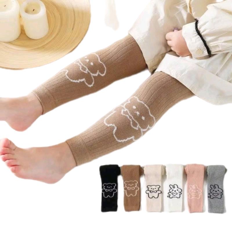 Quần tất len hình Gấu bé gái cao cấp co dãn mềm mịn đẹp dày dặn size 7_16kg cho bé 3-5 tuổi màu đen hồng trắng Be da nâu cafe dễ mặc dễ phối