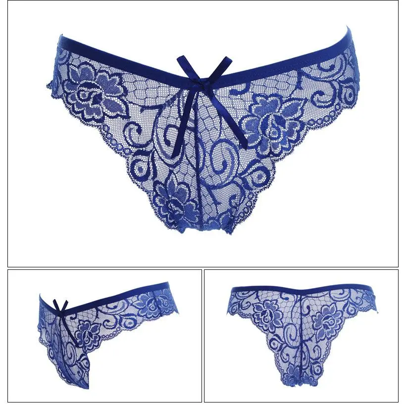 Sexy Ladies Panties Seduction Lace Low Waist Transparent Seamless Underwear Women's Hollow Lace Underwear T-Back Head Womenswear Comfort Lady Innerwear