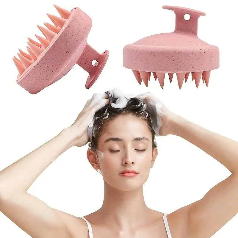 Hair Scalp Massage Brush, 1 Count Soft Silicone Hair Scalp Massager, Multifunctional Exfoliating Hair Brush for Home Dormitory Hotel Salon 0