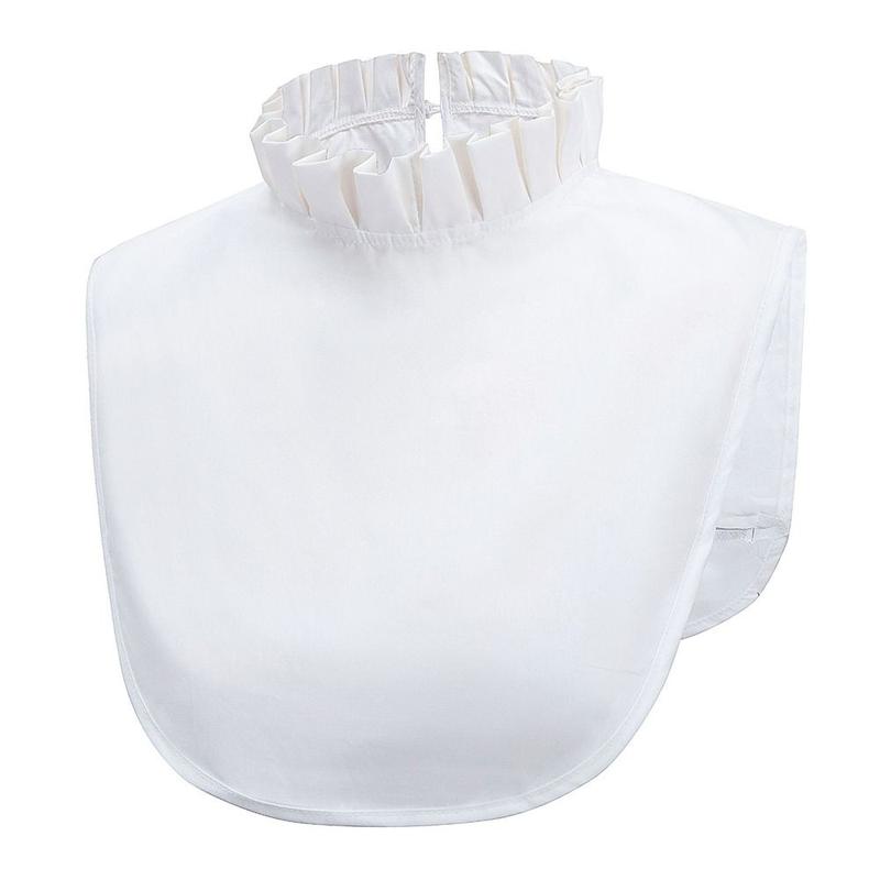 Elegant Cotton False Collar Solid Color Turtleneck Ruffled Mock Neck Sleeveless Detachable Clothes Accessory Women Ladies 5