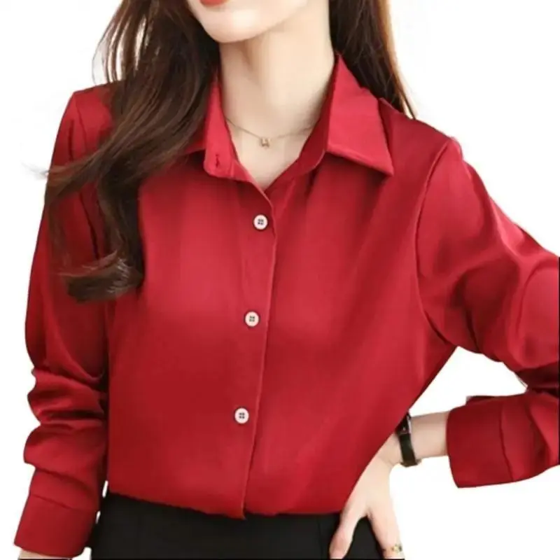 COD DF Kemeja Wanita Basic Polos Lengan Panjang Premium Atasan Casual Kancing Kerah -  Oversize Koren Style