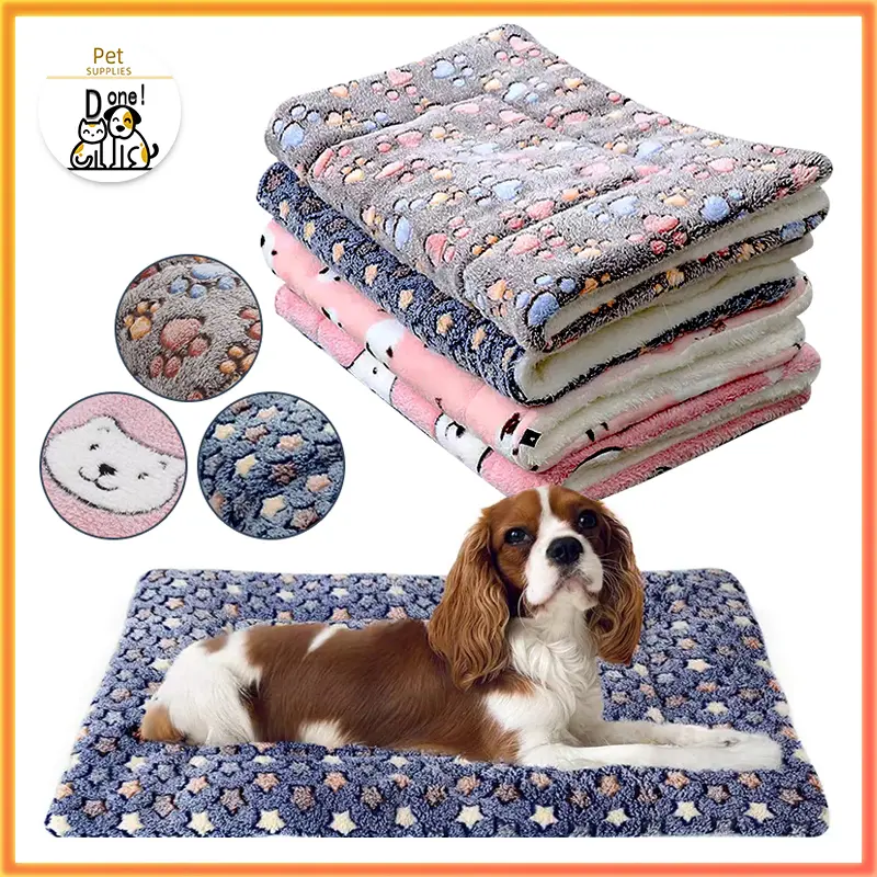 Waterproof Dog Blanket – Warm Soft Fleece & Nylon Pet Mat For Kennel, Bed, Or Cushion – Large