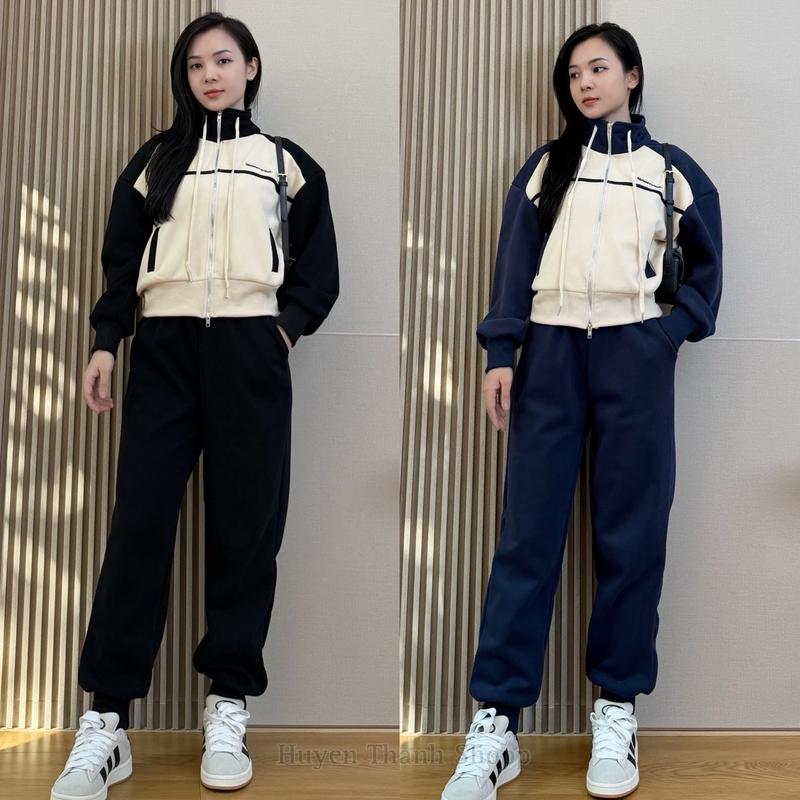 BỘ NỈ NHUNG, BỘ NỈ LÓT NHUNG QUẦN DÀI BO GẤU Sport Đồng