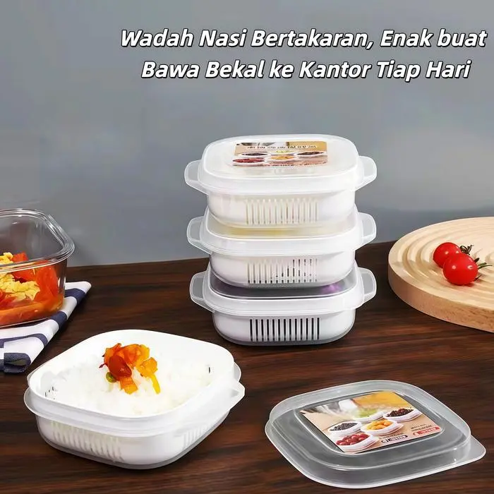 (Terlaris) Food Kontainer Kotak Penyimpanan Makanan Buah Sayuran Saringan Serbaguna Kotak Penyimpanan Mpasi