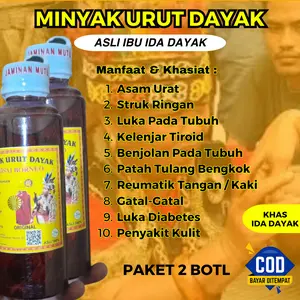 PAKET 2 BOTOL MINYAK URUT DAYAK ASLI IBU IDA TERLARIS VIRAL Payudara Pengencang
