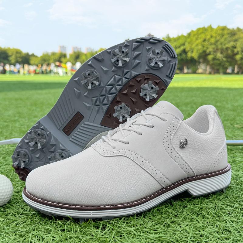 Product Introduction of Professional Men Golf Shoe Brogue Removable Leather Shoes with Nails Casual Business Sneaker Non Slip 1