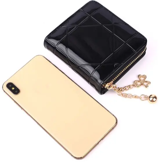 DOMPET KECIL WANITA KULIT GLOSSY  ABG FASHION KOREA MURAH BATAM ESTER BRANDED LIPAT RESLETING 1