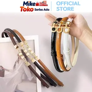 Mike Toko Serba Ada Ikat Pinggang Wanita B103 Gesper Kulit Sintetis Cantik Kecil Casual Belt Korea Simple Sabuk Panjang 56cm-100cm Lebar 1cm Bahan Berkualitas Hadiah