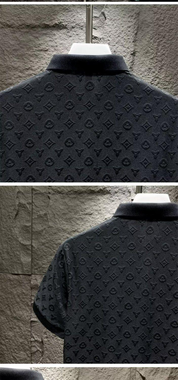 Product Introduction of Áo Polo Nam Vải Jacquard, Thời Trang, Phong Cách Thường Ngày Thoải Mái Và Thoáng Khí, Thích Hợp Cho Mùa Hè, Hàng Mới Về, Dáng Ôm, Cổ Bẻ Áo, Áo Thun ngắn Tay Menswear Shirt 12