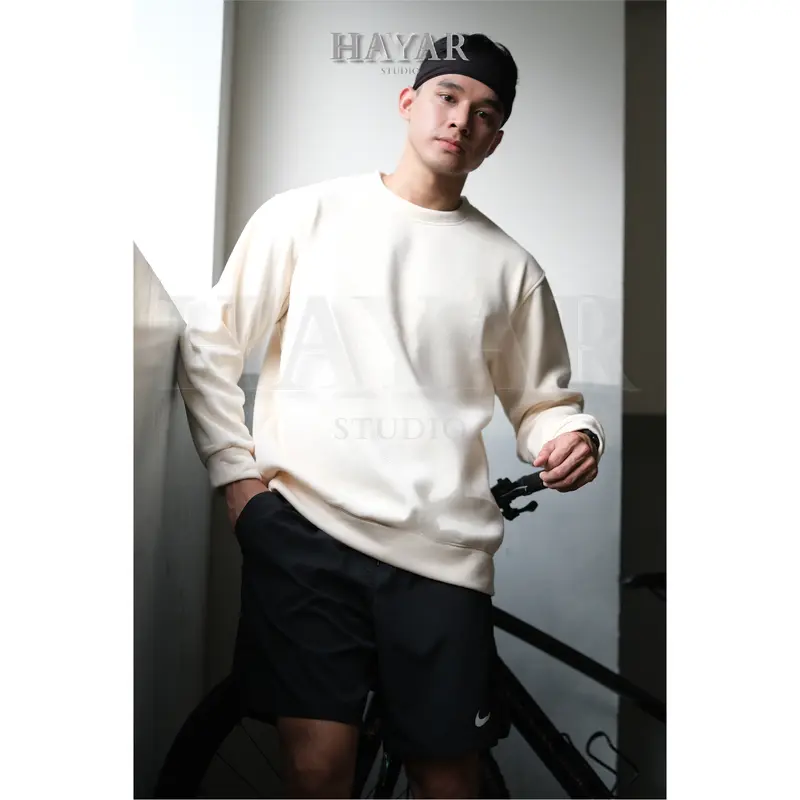 SET 3 Áo Sweater HayaR Nỉ Bông Cổ Tròn Nam Nữ Form Rộng Big Size Cổ Tròn Menswear Nhung Hoodie Dài Tay 5