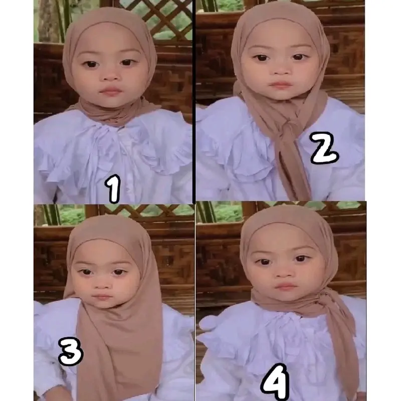 Pasmina Jersey anak 0-3 tahun Pashmina Instan Muslim Jilbab 1