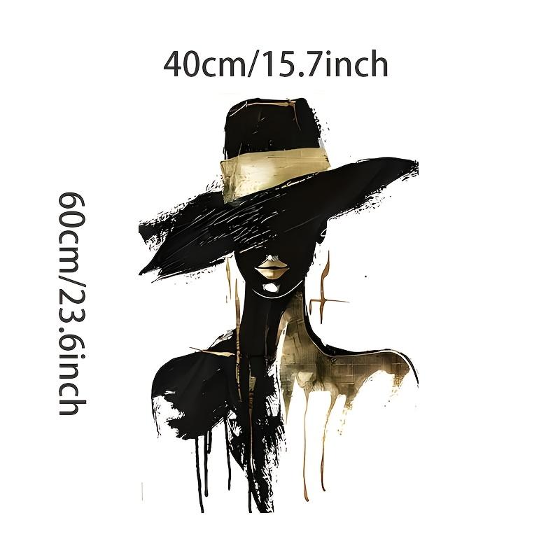 Product Introduction of Modern Minimalist Black & Golden Female Portrait Canvas Print - Frameless Wall Art for Living Room, Bedroom, Office, Dining Area - Waterproof, Unique Creative Decor, Perfect Gift Idea, Perfect for Room Decor 5