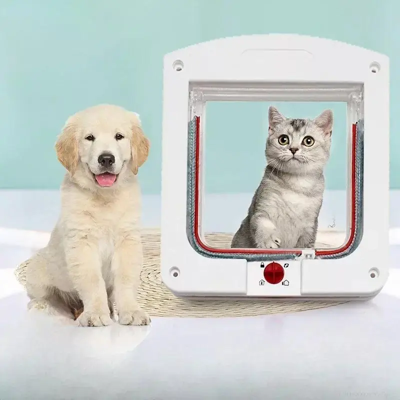 Pet Cat Puppy Dog Gates Door Lockable Safe Flap Door Pet Safety Products Lock Suitable for Any Wall Or Doors Puerta Para Perro
