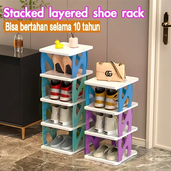 GH Rak Sepatu Susun Rak Sepatu Bertingkat Rak Sandal Plastik 2 sd 8 Lapis Rak Celah Rak Sepatu