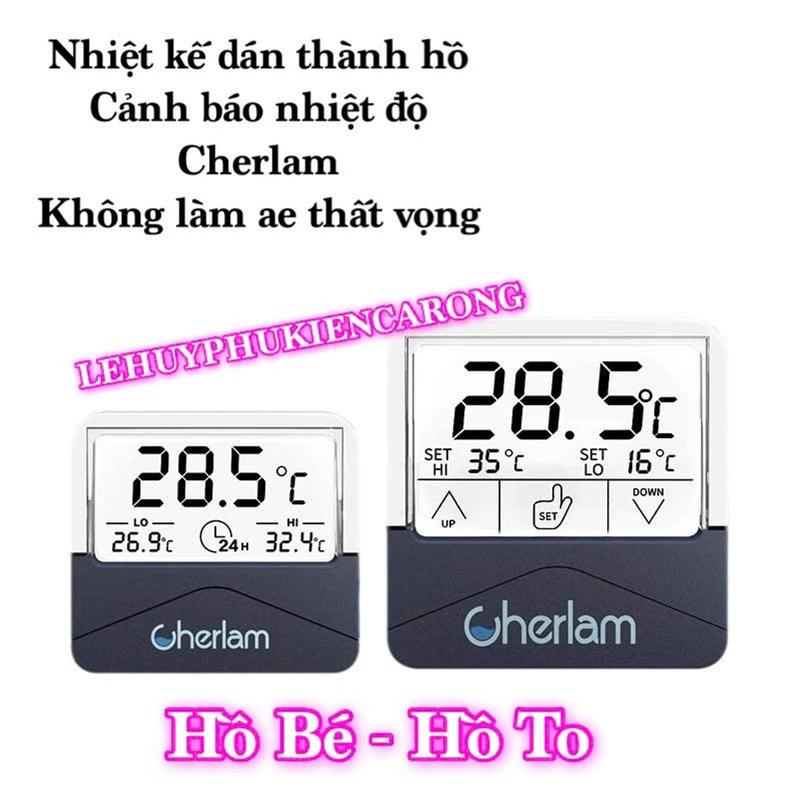 Nhiệt Kế Dán Thành Hồ Cá Cherlam (Có Cảnh Báo Nhiệt Độ) Cao Cấp Giành Cho Bể Cá Của Bạn