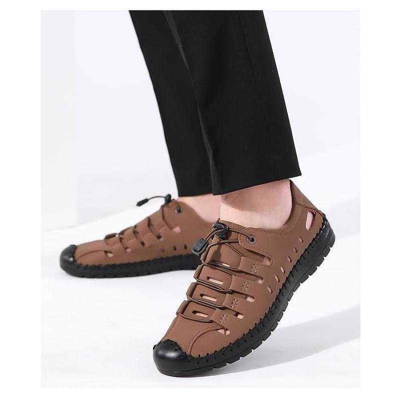 Sepatu santai pria kulit yang trendy dan bernafas Casual Shoes Kasual Sneakers 8