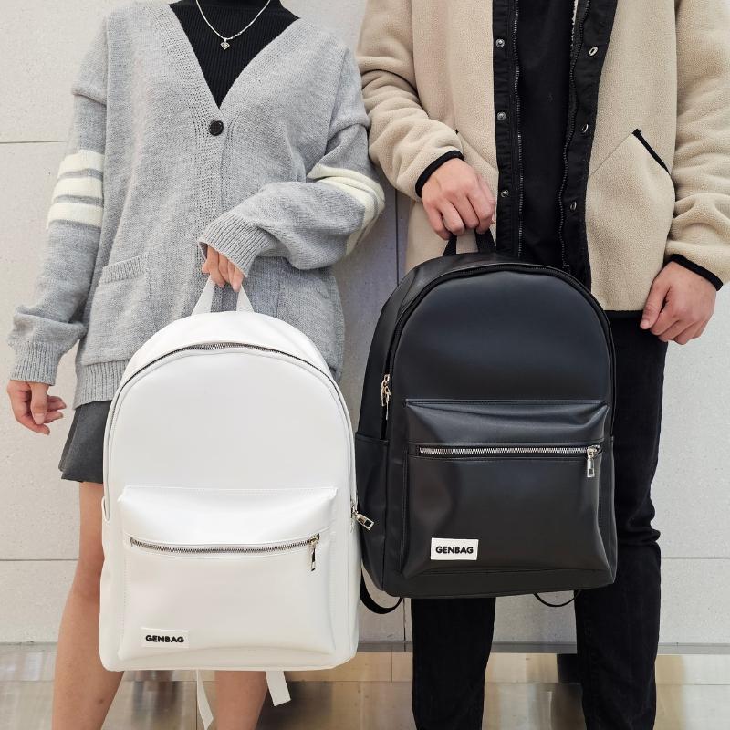[LIVE] Balo nam nữ da trơn GENBAG balo đi học đi chơi basic đựng vừa laptop 15 6 inch BL28