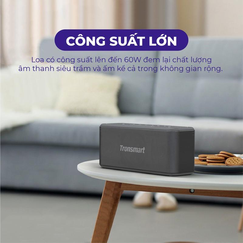Loa Bluetooth Tronsmart Element Mega Pro Công suất 60W Với 2 Củ Loa Mid Bass Loa Nghe Nhạc Âm thanh nổi sống động kết hợp bass mạnh và sâu, Chuẩn Kết nối  Không Dây Wireless 5.0 thế hệ mới ổn Định - Bảo hành chính hãng 12 tháng 4