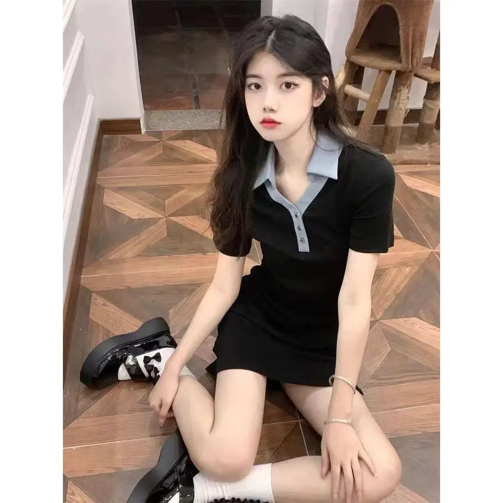 Váy Cô Gái Nóng Bỏng, Phong Cách Dễ Thương Và Gợi Cảm, Cổ Polo, Thiết Kế Đẹp, Ôm Vừa Vặn, Phong Cách Mori Ins, Váy Bodycon Bó Sát Thích Hợp Cho Mùa Hè