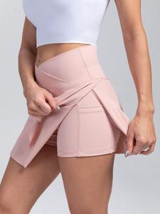 Faldas pantalón deportivas de cintura alta con bolsillos para mujer, shorts de gimnasio transpirables y envolventes para entrenamiento en gimnasio, faldas de tenis para otoño, prendas inferiores para regresar a la escuela.