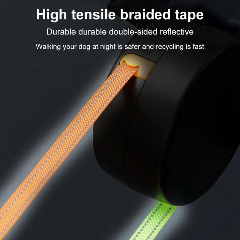 Product Introduction of Small Dog Dual Retractable Heads And LED With Led Pet Leash Lights Leads EASY 10