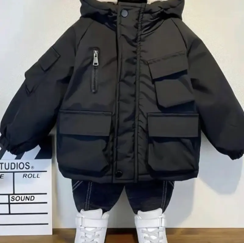 {15-45kg} - ÁO  KHOÁC  PARKA  LÓT  LÔNG  HÀN  QUỐC  cho bé trai và bé gái,  khoác gió parka lót lông giữ ấm cho mùa đông kaki lót lông bé quần  nỉ 6