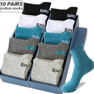 ( sport 3/4 kuping ) 10 pasang kaos kaki olahraga pria dan wanita unisex sport socks Abu