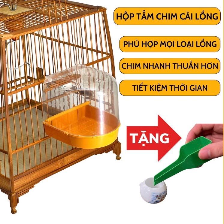 Hộp tắm chim chào mào, khuyên - hộp tắm cho chim cài lồng cỡ lớn tiện lợi