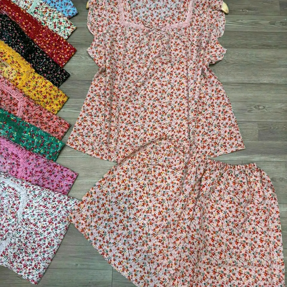 đồ bộ nữ.sét bộ lụa đùi phối ren sz.42_65kg