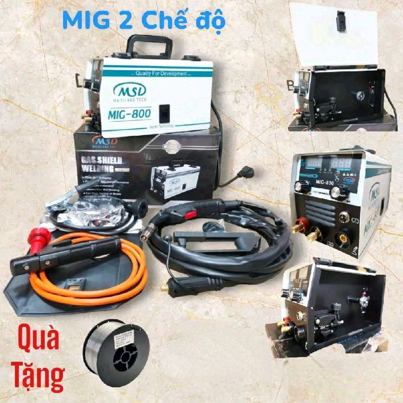 Máy hàn MIG 2 chức năng MSL-800 , hàn MIG không khí và hàn que 2.5mm ,Dây hàn MIG dài 4M , Dây hàn que dài 3M , tặng kèm cuộn dây hàn , bảo hành 12 tháng