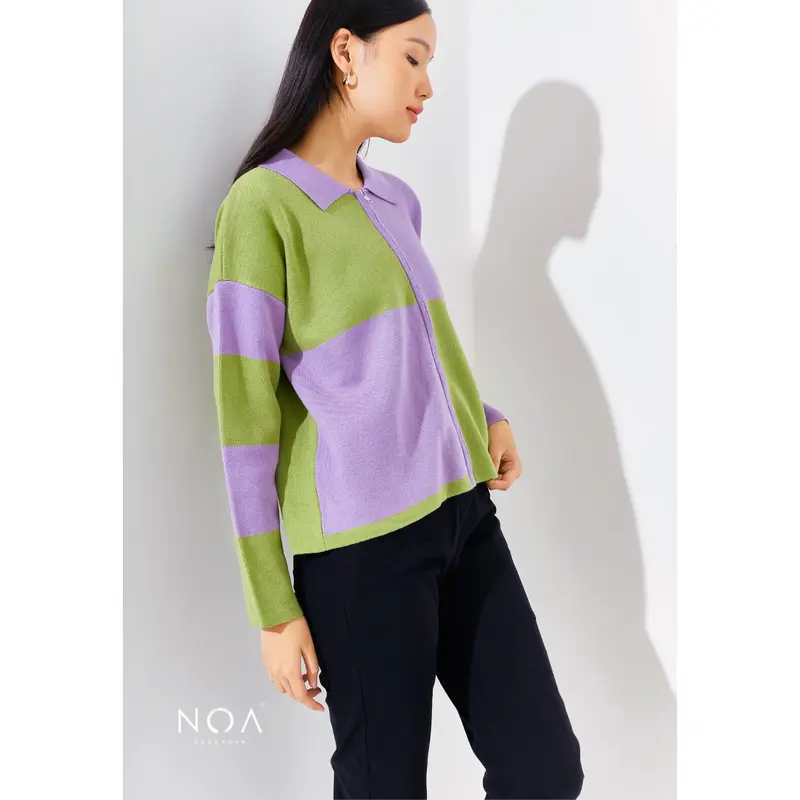 NOAeveryday RIKONA Square Knitted Cardigan    Knitwear Motif 5