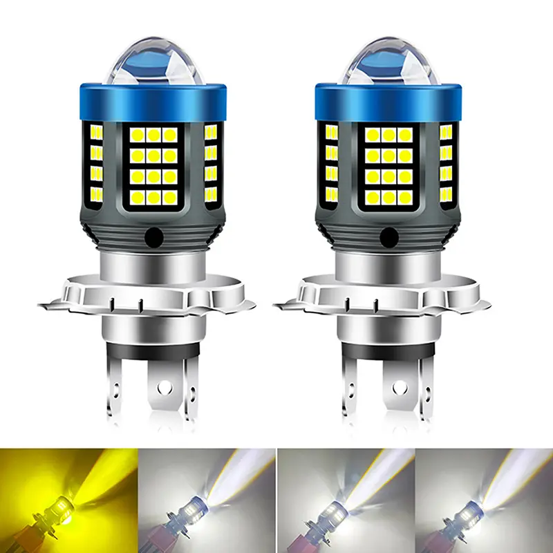 Đèn Chạy Xe Tay Ga Xe Máy, 1 Chiếc, Đèn Pha Xe Máy LED H4, Ống Kính Chùm Tia Hi Lo Màu Trắng Vàng Hai Màu CSP, Đèn Chiếu Sáng, Thích Hợp Cho Xe Máy 2