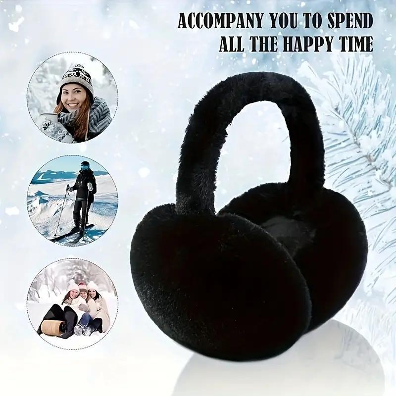 Product Introduction of Solid Color Plush Earmuffs, Soft Ear Warmer, Foldable Ear Muffs, Comfortable Coldproof Earmuffs for Winter Outdoor, Christmas Gift 3