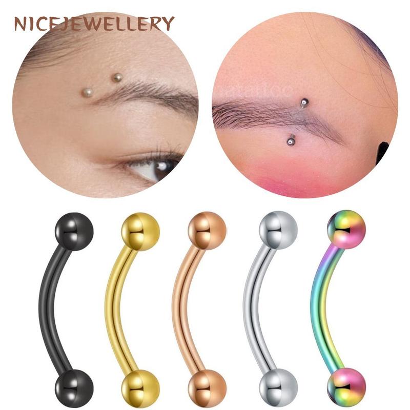 1 PC Eyebrow Ear Studs Stainless Steel Rook Cartilage Piercing Anti ...