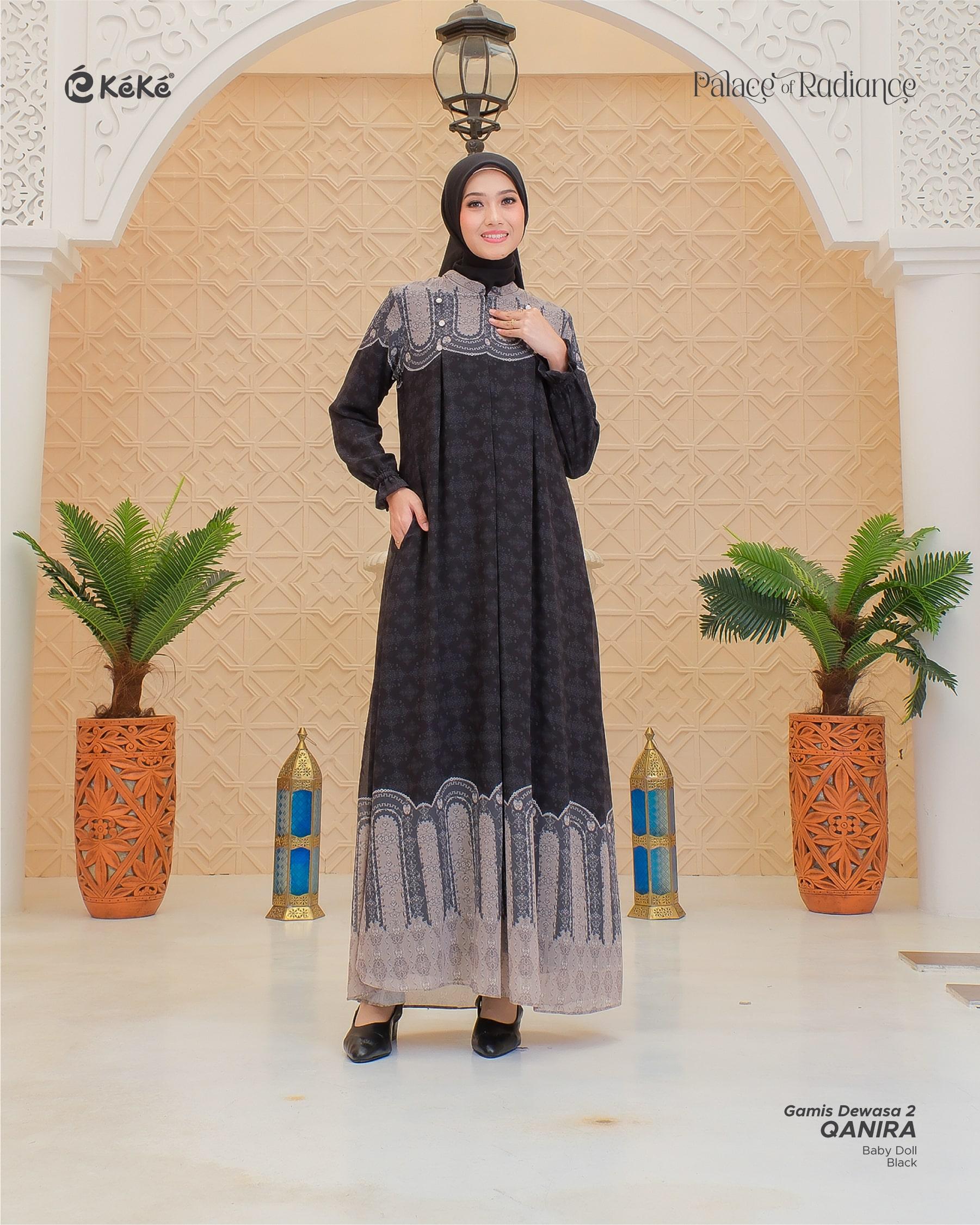 Qanira Series Black Sarimbit Keluarga Lebaran 2026 Gamis Koko Couple Set Satuan by Keke Busana