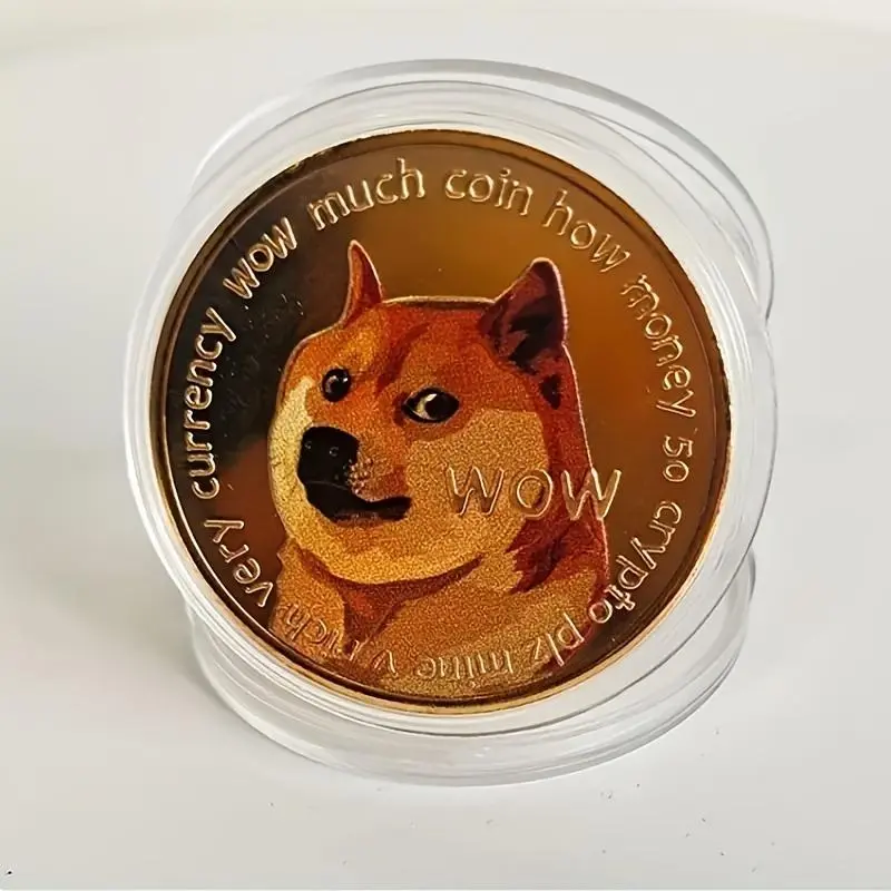 Dog Design Collectible Plated Souvenir Coin, 1 Count Physical Cryptocurrency Coin, Non-currency Commemorative Coin 3