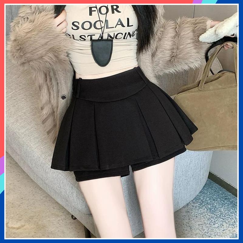 Quần giả váy ngắn xếp ly dáng ôm chữ A phong cách Hàn Quốc Quần giả váy nữ cá tính thiết kế mới mặc đi chơi đi học GV08