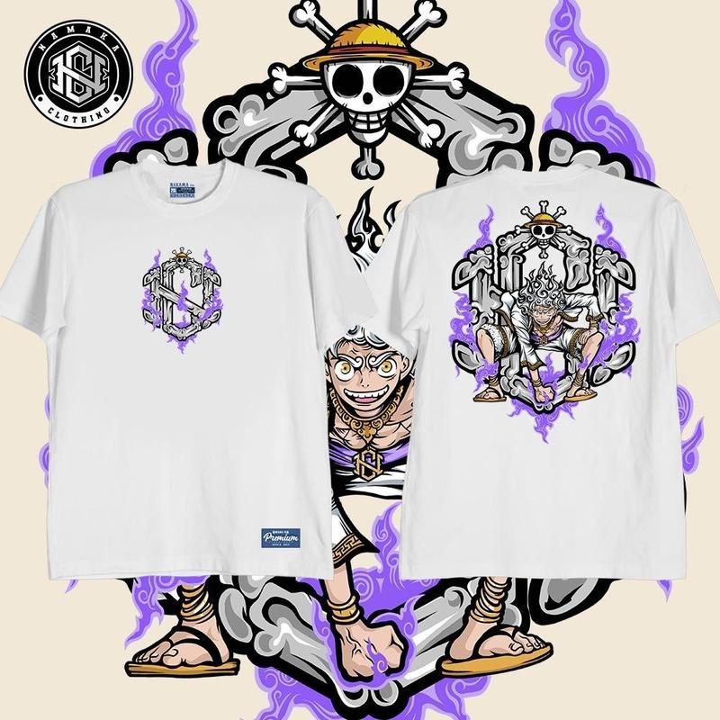 Áo Thun NAKAMA, Họa Tiết One Piece Luffy Monogram, Dành Cho Nam Và Nữ, Chất Lượng Cao, Tặng Kèm Miếng Dán Miễn Phí, Quần Áo 2